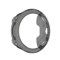 Black Garmin Forerunner 45 (42mm) protective watch case with translucent gray edges, designed for durable coverage and style.
