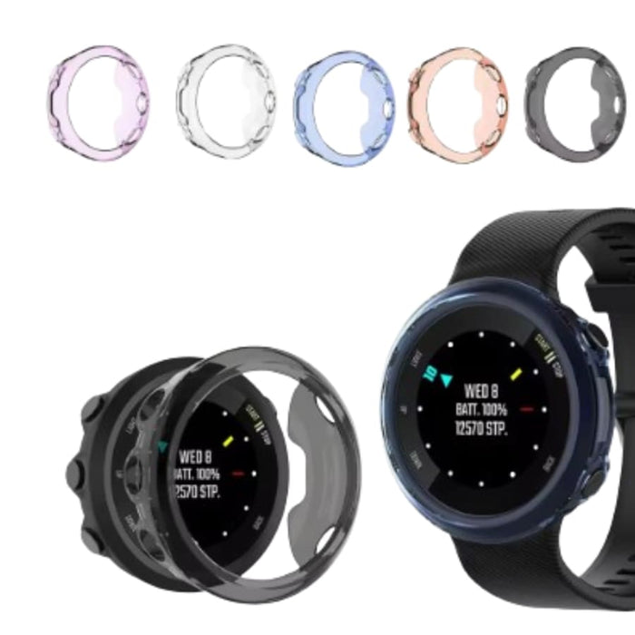 Black protective case for Garmin Forerunner 45 (42mm) smartwatch, made by That Watch Shop, designed to shield the device.