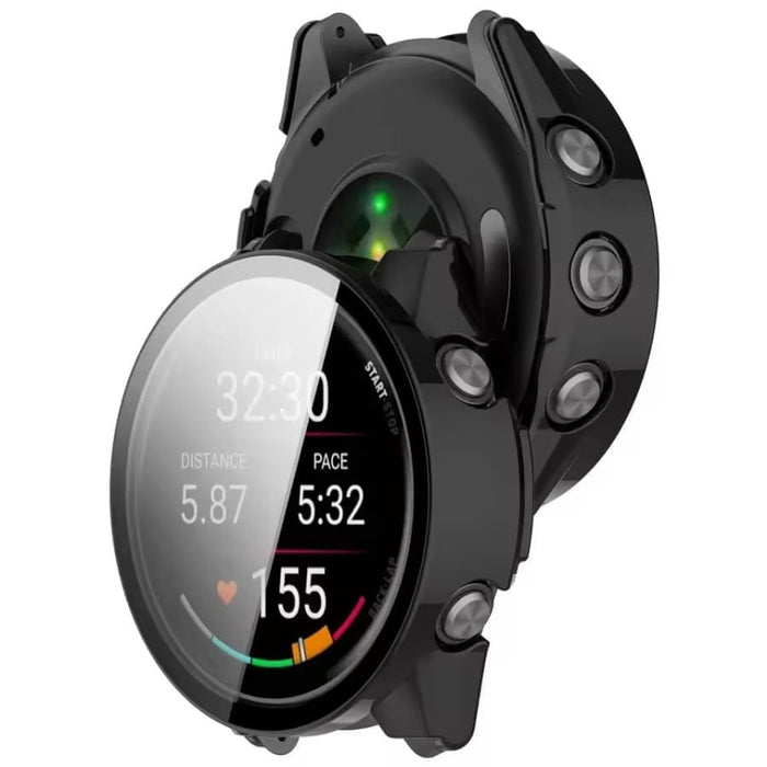 Black protective watch case for Garmin Forerunner 570 (42mm) by That Watch Shop, designed to shield and protect the smartwatch.