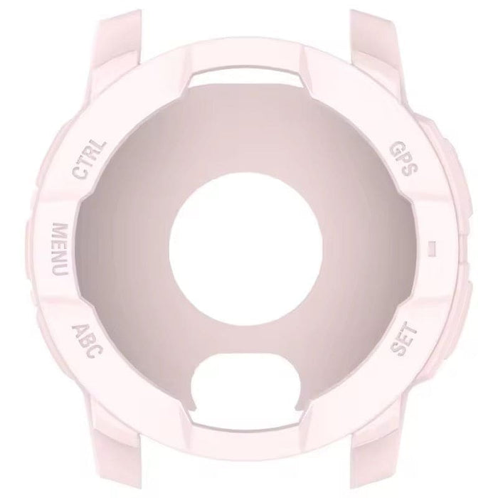 Pink protective case for Garmin Instinct E 40mm smartwatch, designed to safeguard the watch with a durable bezel cover.