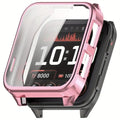 Pink Garmin Venu X1 watch screen protector case from That Watch Shop, showing a clear protective cover on the smartwatch.