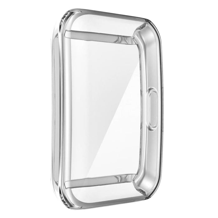 Clear protective case for Huawei Band 7, showing a transparent watch cover with precise cutouts for buttons and screen protection.