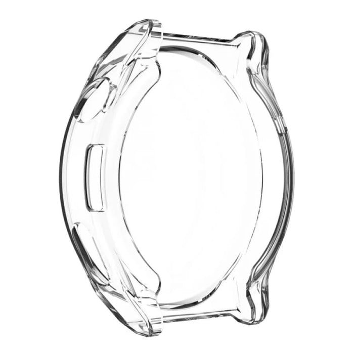 Clear protective watch case for Huawei GT 2 Pro, made by That Watch Shop, shown on a smartwatch with a transparent design.