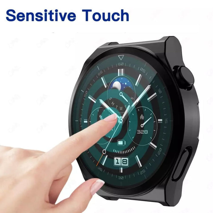 Clear protective case for Huawei GT 2 Pro smartwatch, designed to shield the watch while showcasing its design.