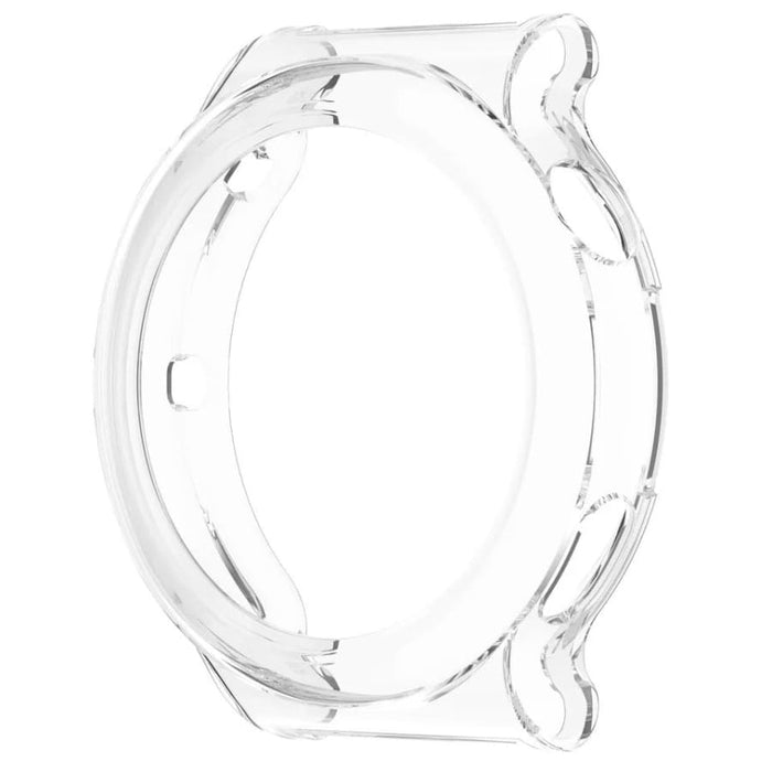 Clear protective watch case for Huawei GT3 Pro 43mm, made by That Watch Shop, shown on the watch to safeguard the device.