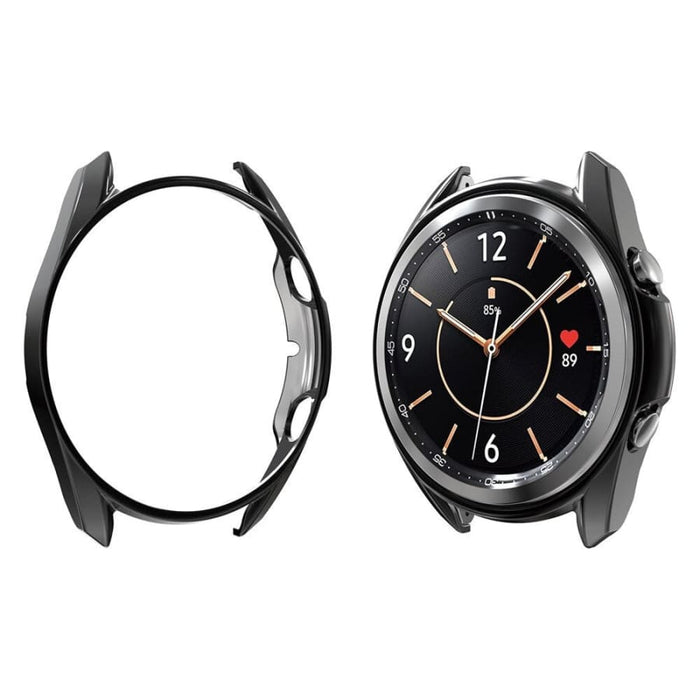 Black protective watch case for Samsung Galaxy Watch 3 45mm, designed by That Watch Shop, providing durable coverage.