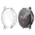 Clear protective case for Samsung Galaxy Watch Active 2 40mm, made by That Watch Shop, shown on a watch with a snug fit.