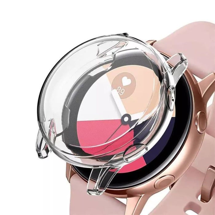Clear protective case for Samsung Galaxy Watch Active 2 (40mm), designed to shield the watch with a slim, transparent cover.