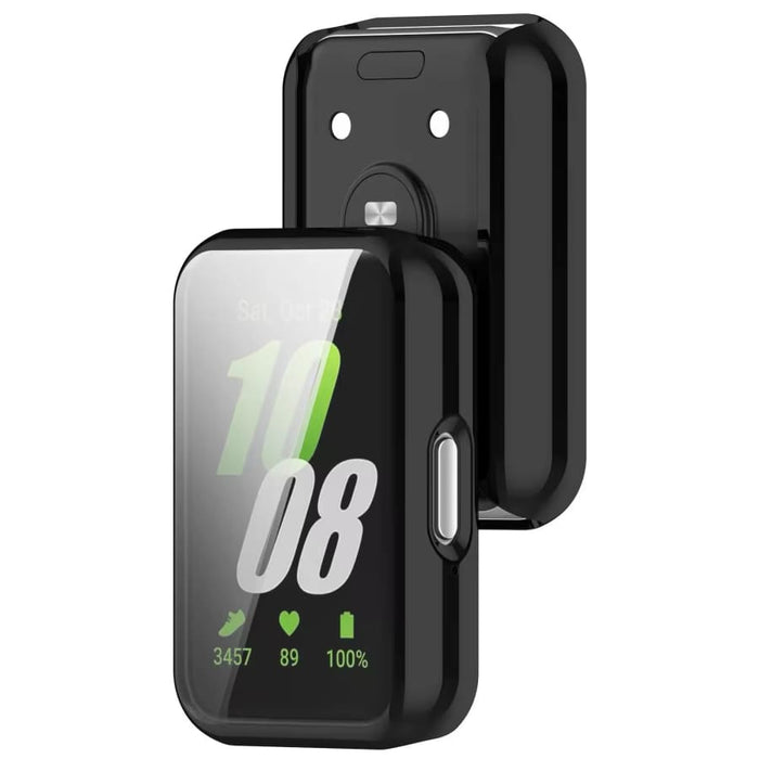 Black protective case for Samsung Galaxy Watch Fit 3, designed by That Watch Shop, displayed on a smartwatch.