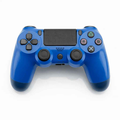Blue PS4 controller by TechPlus with ergonomic grips and dual analog sticks, designed for comfortable gaming sessions.