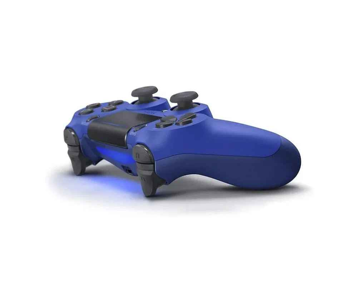 Blue PS4 controller by TechPlus with ergonomic buttons and thumbsticks, designed for comfortable gaming.