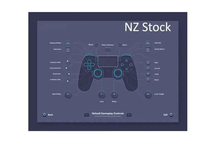Blue TechPlus PS4 controller with ergonomic design and responsive buttons, ideal for gaming on PlayStation 4 consoles.