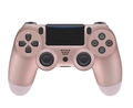RoseGold PS4 controller by TechPlus, showing the sleek, wireless gaming controller with rosegold accents and ergonomic design.