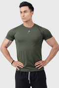 Fuaark Nz Pulse Olive T-shirt for men, casual and comfortable short-sleeve tee with a trendy olive color.