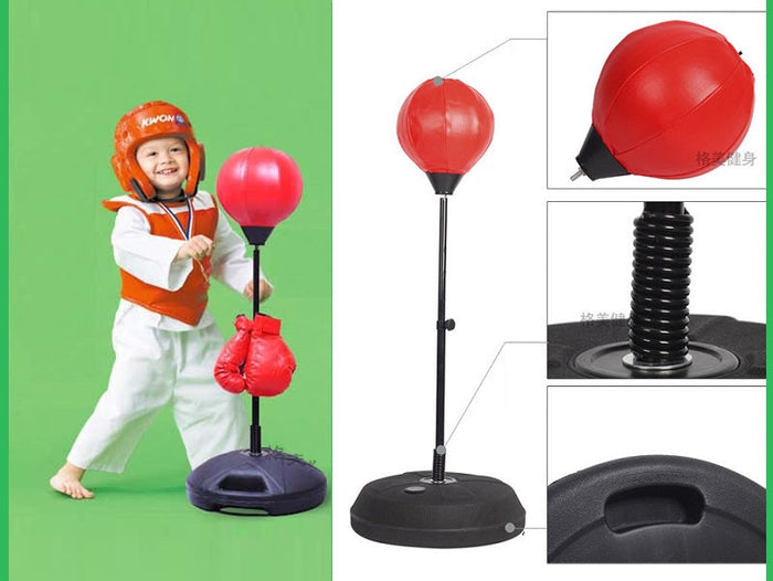 Dealon online.nz punch speed ball gloves set with free standing punching bag for home gym boxing training.