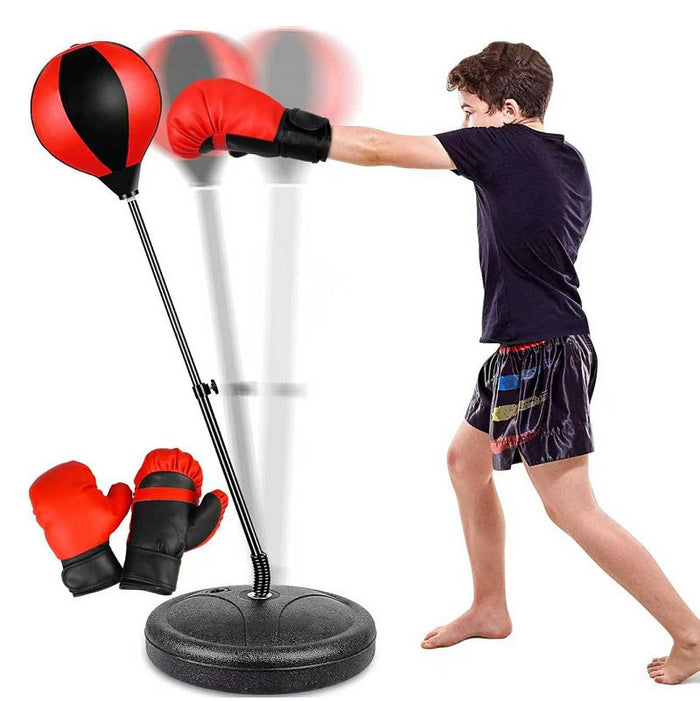 Dealonlinenz punch speed ball gloves set and free-standing boxing punching bag for home gym training.