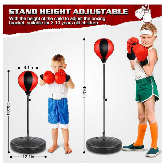 Dealonlinenz punch speed ball gloves set with free-standing boxing bag for home gym boxing training.