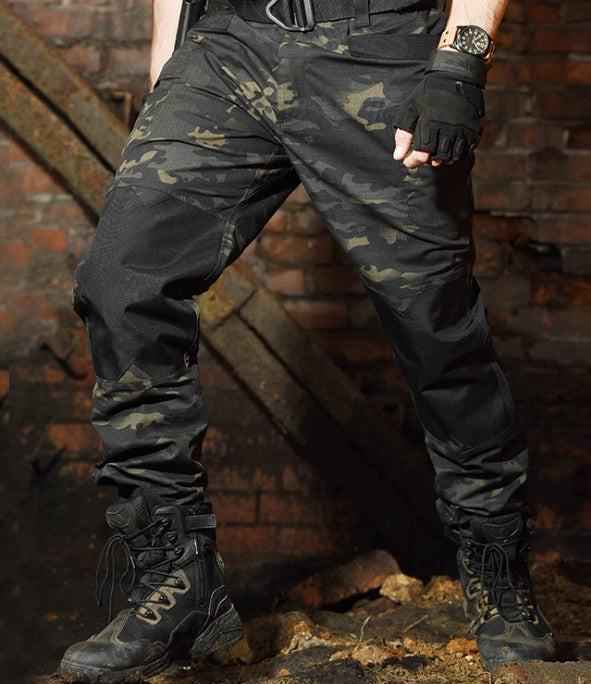 Quartermaster camouflage tactical pants by Mead's Supply & Equipment for men, quick-drying, wear-resistant outdoor hiking pants.