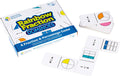 White game box and domino cards showing numeric fractions matched with colorful shaded geometric shapes.