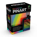 Black retail box for Rainbow Pinart with a window showing colorful pins arranged in a bright rainbow gradient.