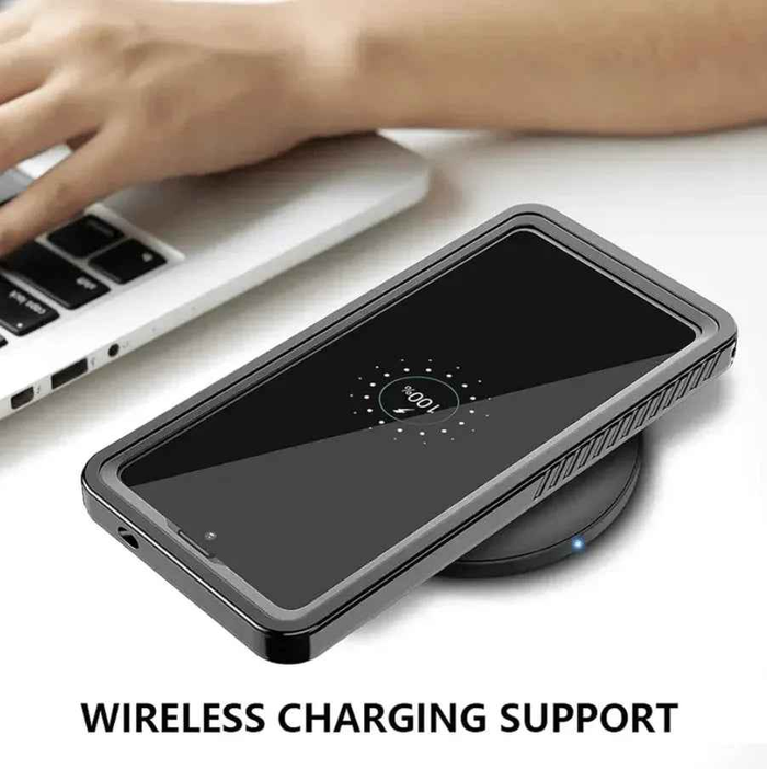 RedPepper waterproof Samsung Galaxy S26 case by TechPlus, showing the sleek red protective cover with reinforced edges.