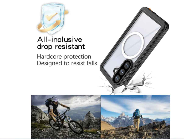 RedPepper Samsung Galaxy S26 waterproof case by TechPlus, showing the durable, protective design with vibrant red color.