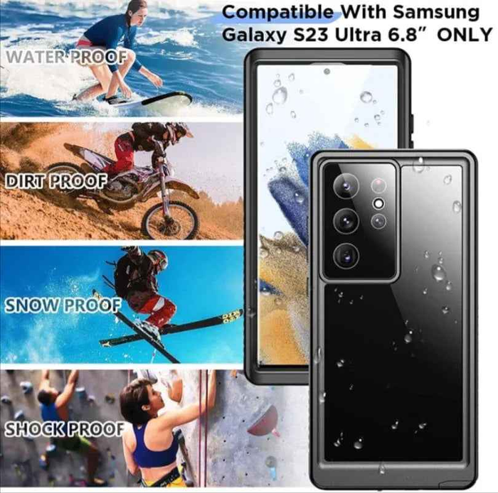 Techplus Redpepper waterproof case for Samsung S23 Ultra offers full protection with durable, clear mobile phone case design.