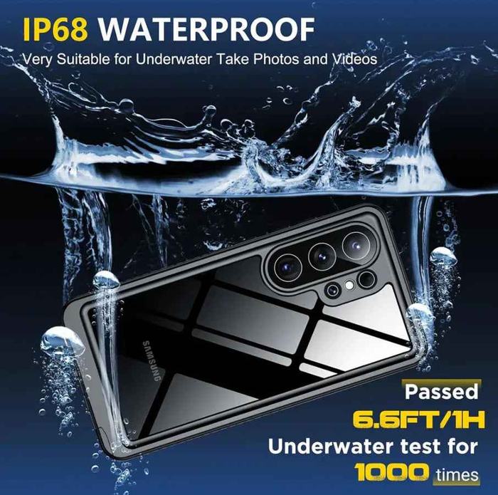 Techplus Redpepper waterproof case for Samsung S26 Ultra, clear protective cover with secure sealing for water resistance.