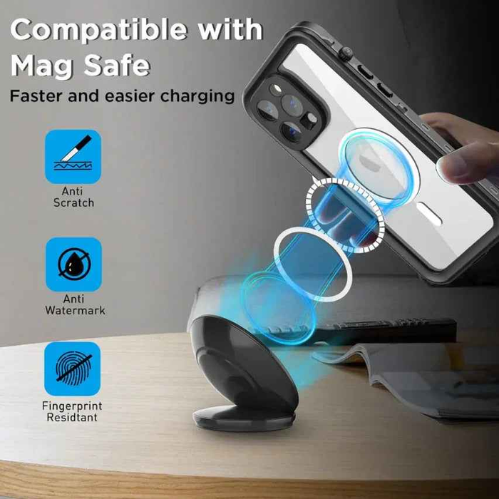 RedPepper waterproof MagSafe case for iPhone 15 Pro by techplus, featuring a vibrant red design and durable protective cover.