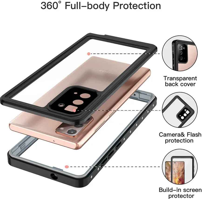Techplus Redpepper waterproof shockproof case for Samsung Note 20 Ultra, showing durable protective design on a white background.