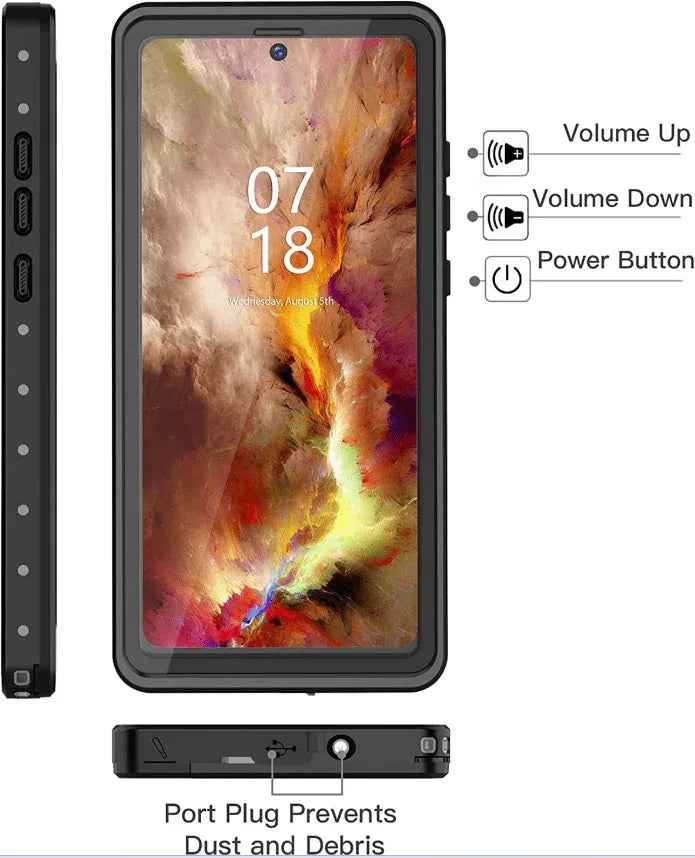Techplus Redpepper waterproof shockproof case for Samsung Note 20 Ultra, showing the durable protective cover on the phone.