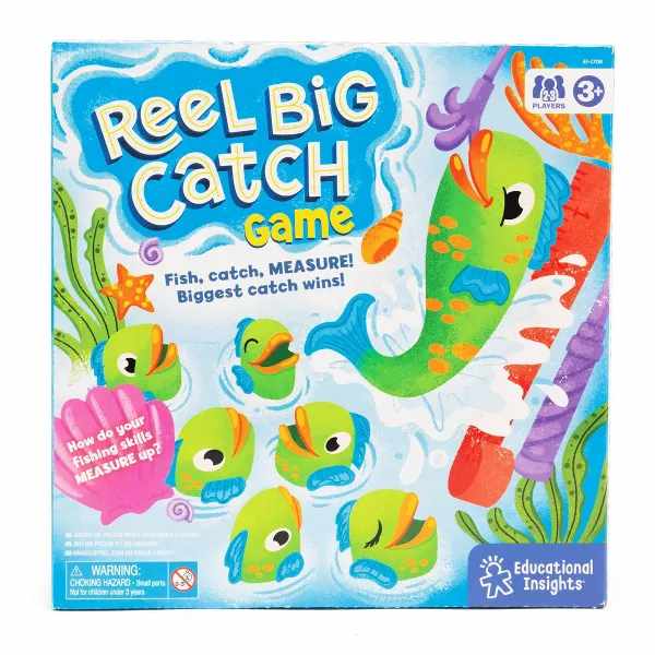 Bright blue game box showing colorful cartoon fish, seaweed, and a measuring theme in a vibrant underwater scene.