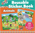 Galt Reusable Sticker Book cover featuring cartoon woodland and safari animal scenes and 150 stickers.