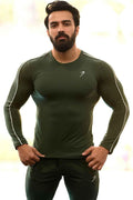 Green Revival Piping Fullsleeves T-shirt by Fuaark Nz, featuring piping design and full sleeves, casual and stylish for everyday wear.