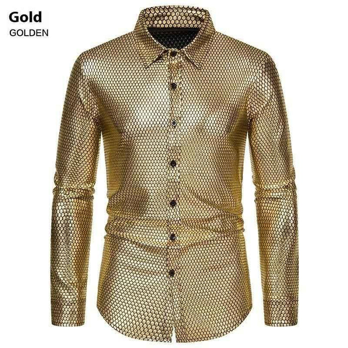 Stylish 3Sixty5 black Rhombus Bronzed button-up shirt with a classic collar and long sleeves, displayed on a mannequin.