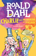 Illustrated yellow and purple book cover featuring Willy Wonka and Charlie holding a golden ticket.