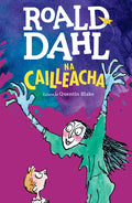 Book cover featuring a Quentin Blake illustration of a tall blue witch looming over a small boy on purple.