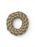 DogTreatNZ rope ring toy for dogs, showing a durable cotton rope ring suitable for chewing and playing.