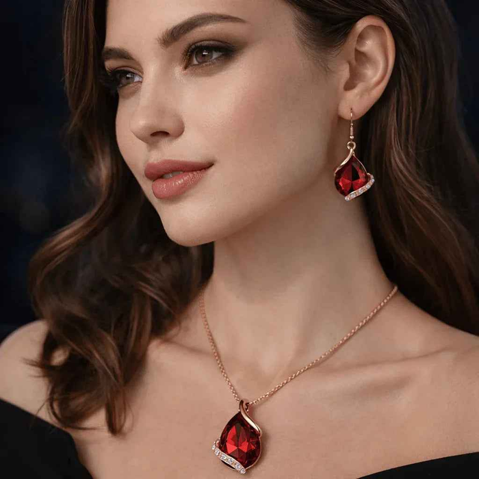 Stylish 3Sixty5 Royal Dewdrop jewelry set featuring white gemstones and intricate design, perfect for elegant occasions.