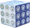 Light and dark blue 3x3 puzzle cube featuring various Manchester City FC crests and MAN CITY text across the top.