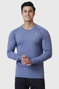 Light grey Rush full-sleeves T-shirt by Fuaark Nz, showcasing a comfortable fit and casual style.