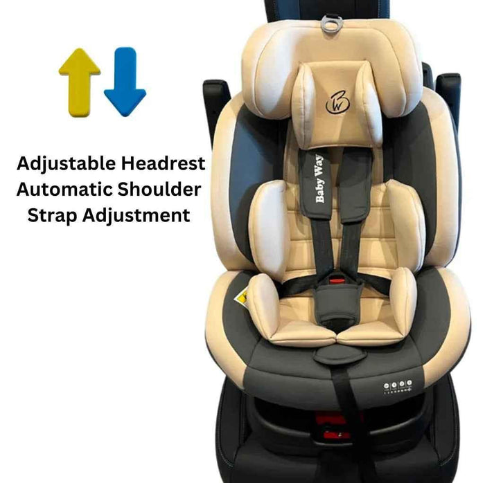 Baby Way NZ SafeHalo 360 rotating convertible car seat in khaki with ISOFIX, designed for babies and toddlers.