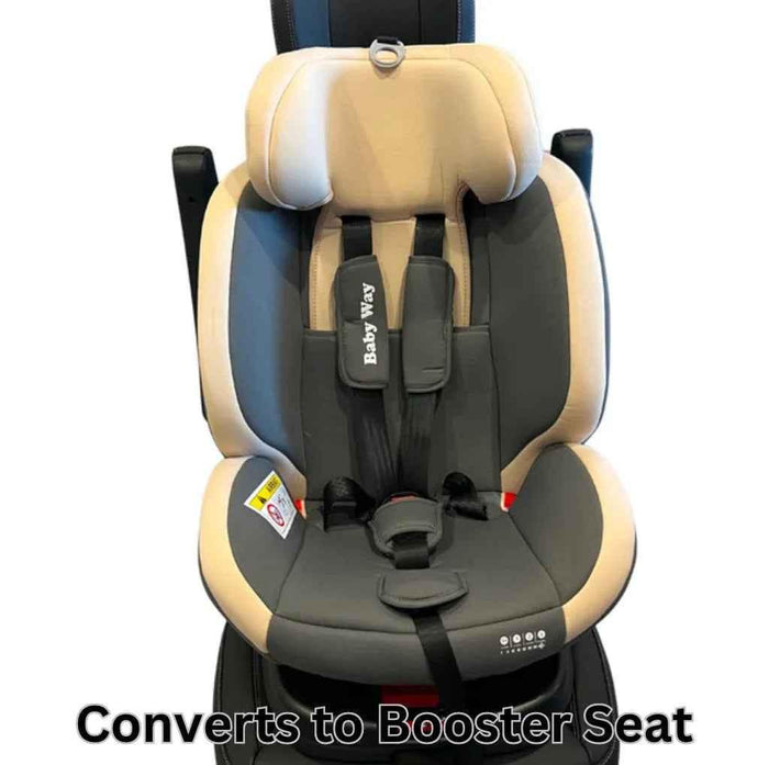 Baby Way NZ SafeHalo 360 rotating convertible car seat with ISOFIX in khaki, suitable for babies and toddlers.