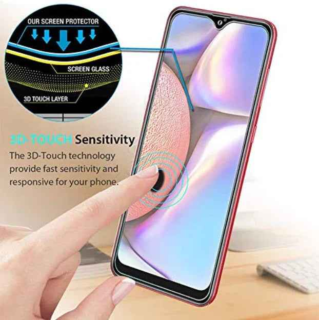 Techplus Samsung Galaxy A12 tempered glass screen protector with 9H hardness for durable, clear screen protection.