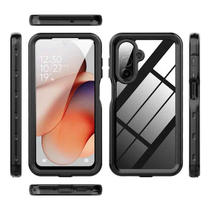 Techplus Samsung Galaxy A17 5G waterproof mobile phone case in red pepper color with full body protection.