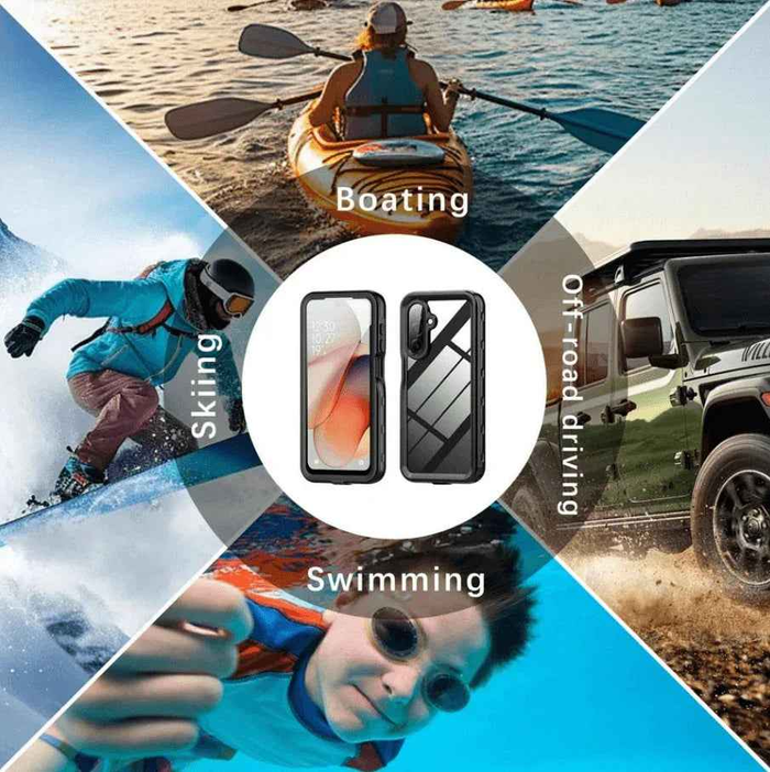 Techplus Samsung Galaxy A17 5G waterproof mobile phone case in red pepper color with full body protection.