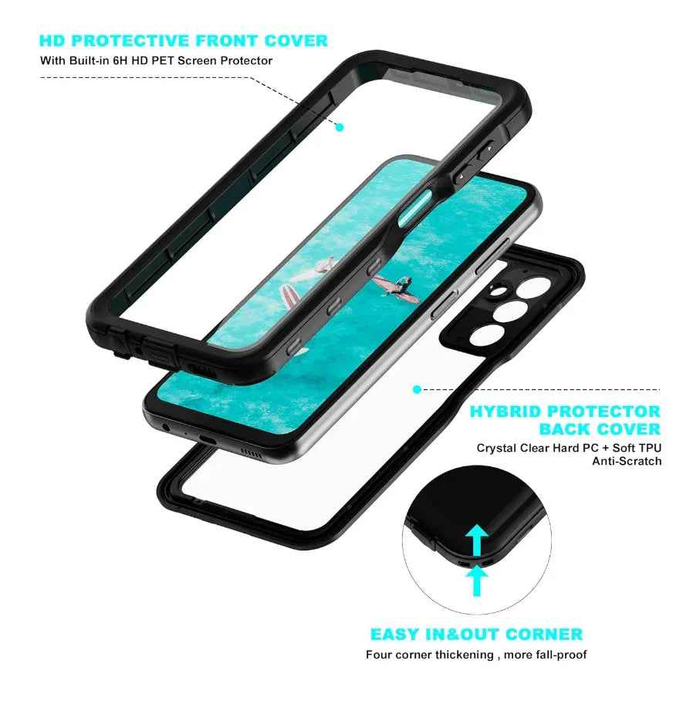 Techplus Samsung Galaxy A24 4G waterproof mobile phone case in red pepper color with full protection and rugged design.