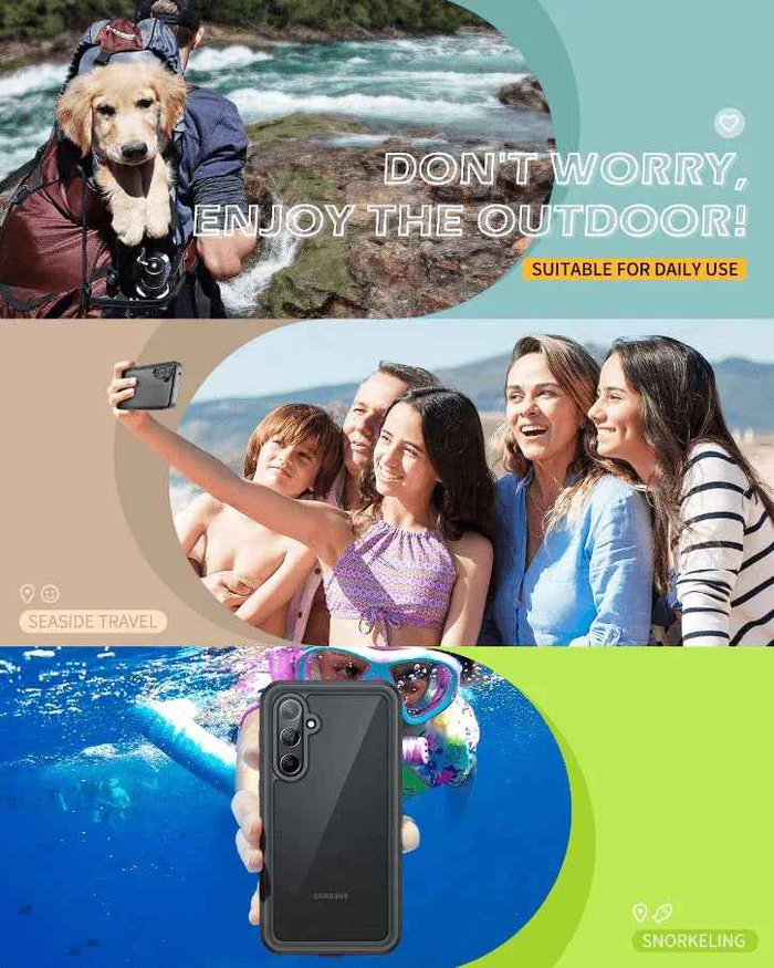 Techplus Samsung Galaxy A35 5G waterproof phone case in red pepper color with full protection.