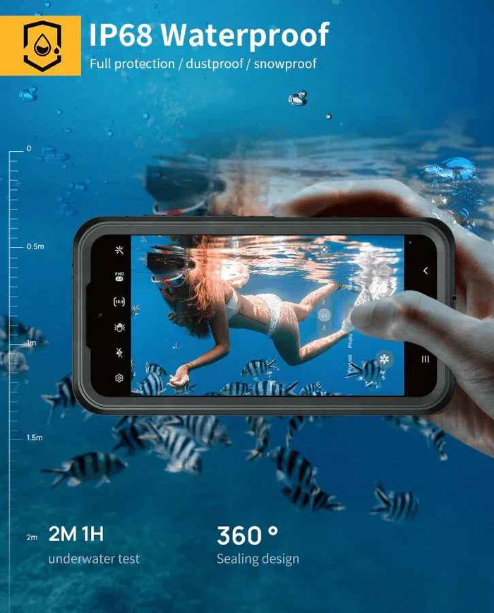 Techplus Samsung Galaxy A35 5G waterproof mobile phone case in red pepper color, full protection design visible in the image.