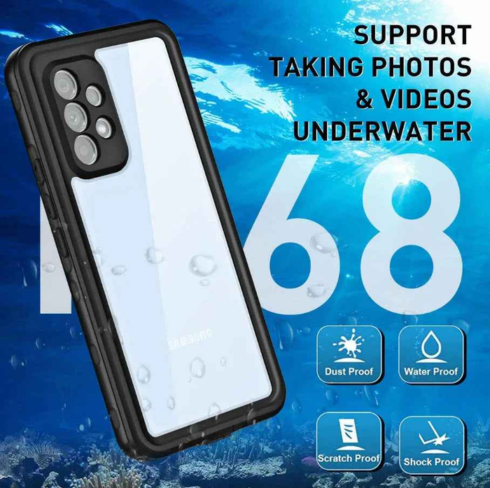 Techplus Samsung Galaxy A53 5G waterproof mobile phone case in red pepper color with full protection and durable design.